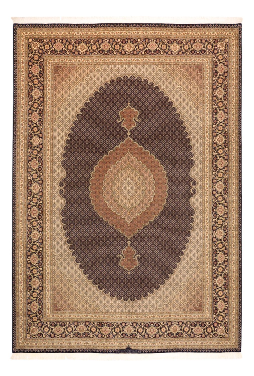 Tapis persan - Tabriz - Royal - Royal - 354 x 248 cm - marron foncé