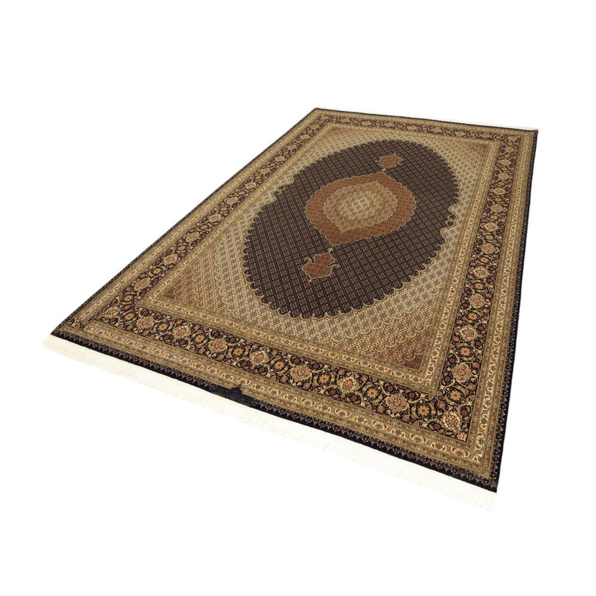 Tapis persan - Tabriz - Royal - Royal - 354 x 248 cm - marron foncé