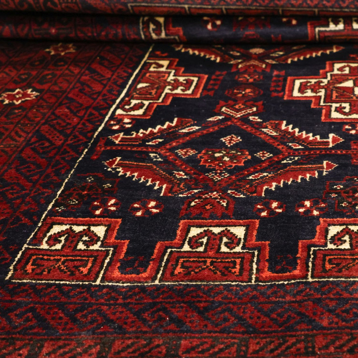 Tapis Belutsch - 192 x 105 cm - rouge foncé