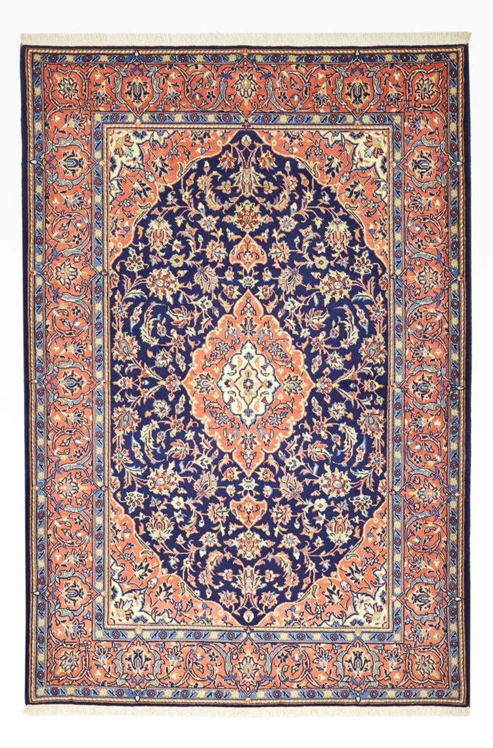 Tapis persan - Keshan - 169 x 114 cm - bleu foncé