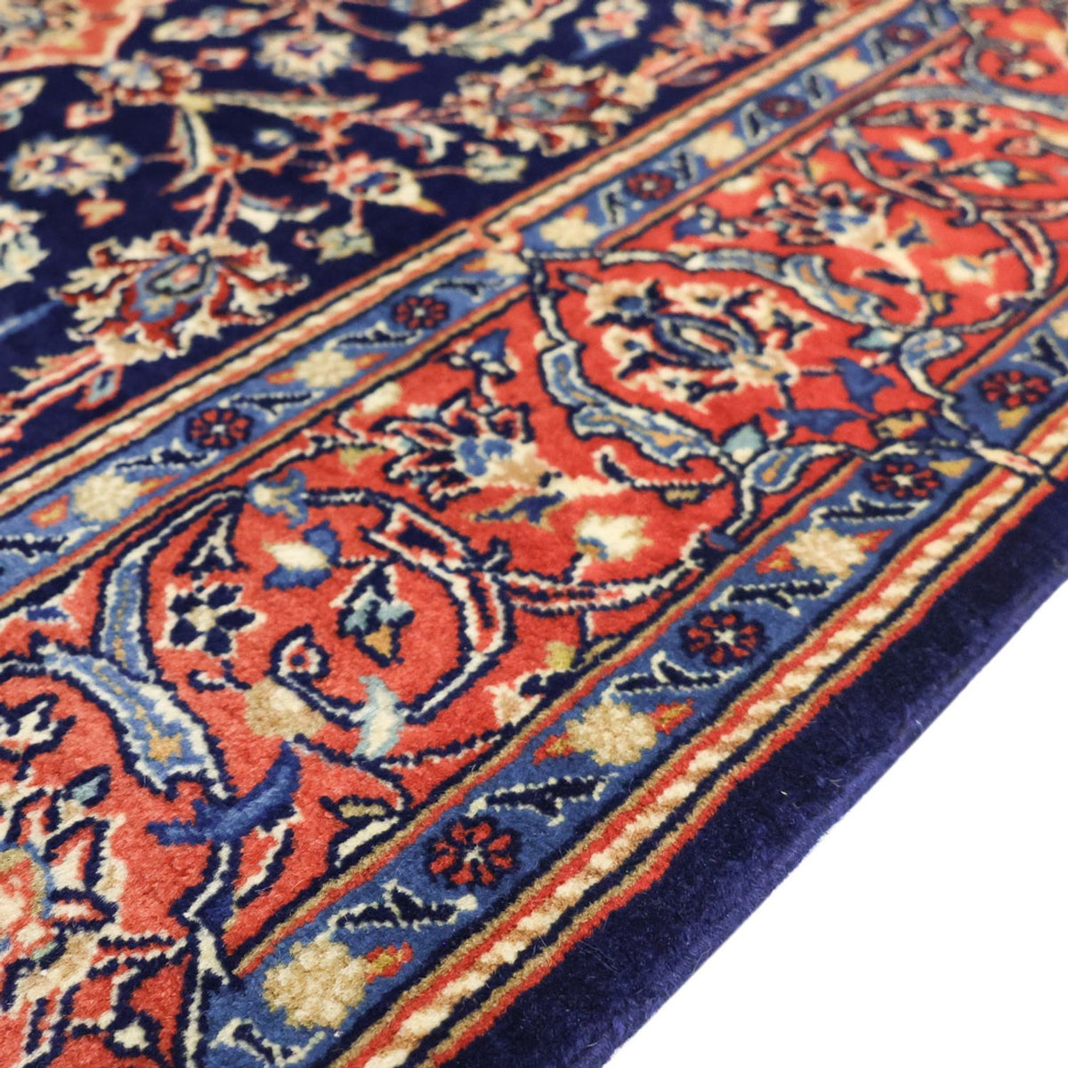 Tapis persan - Keshan - 169 x 114 cm - bleu foncé