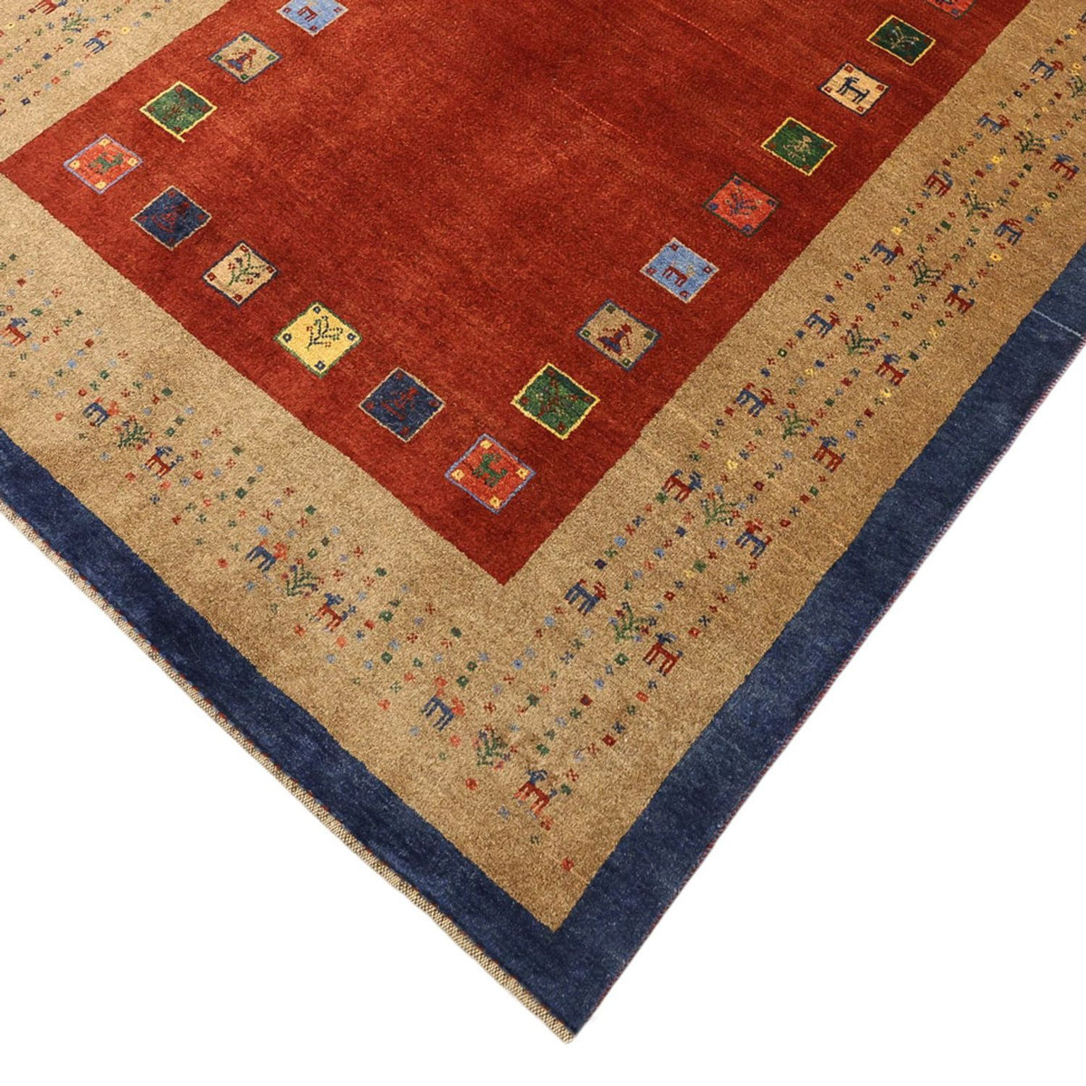 Tapis Gabbeh - Persan Kashkuli - 184 x 121 cm - rouge