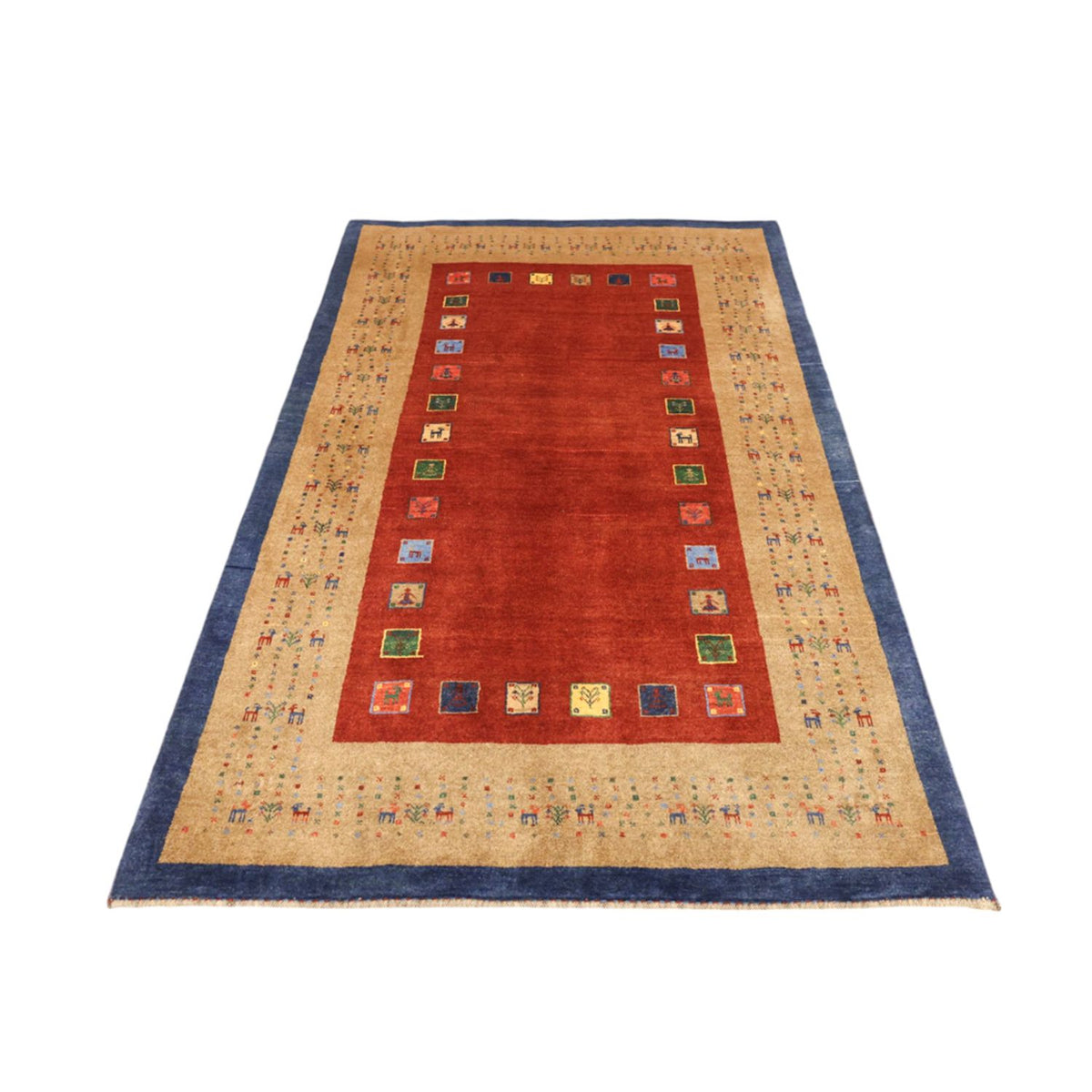 Tapis Gabbeh - Persan Kashkuli - 184 x 121 cm - rouge
