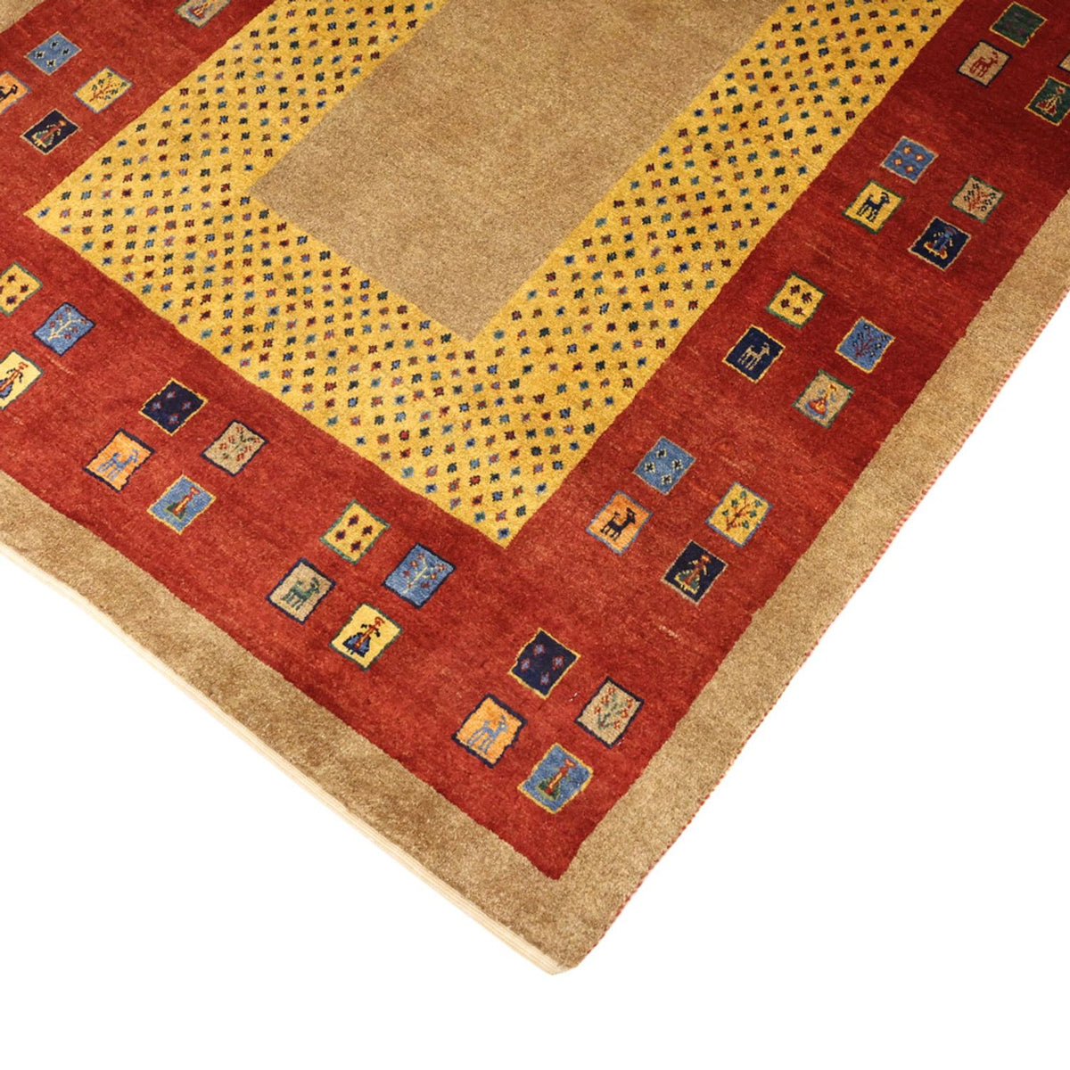 Tapis Gabbeh - Loribaft Persan - 158 x 108 cm - multicolore