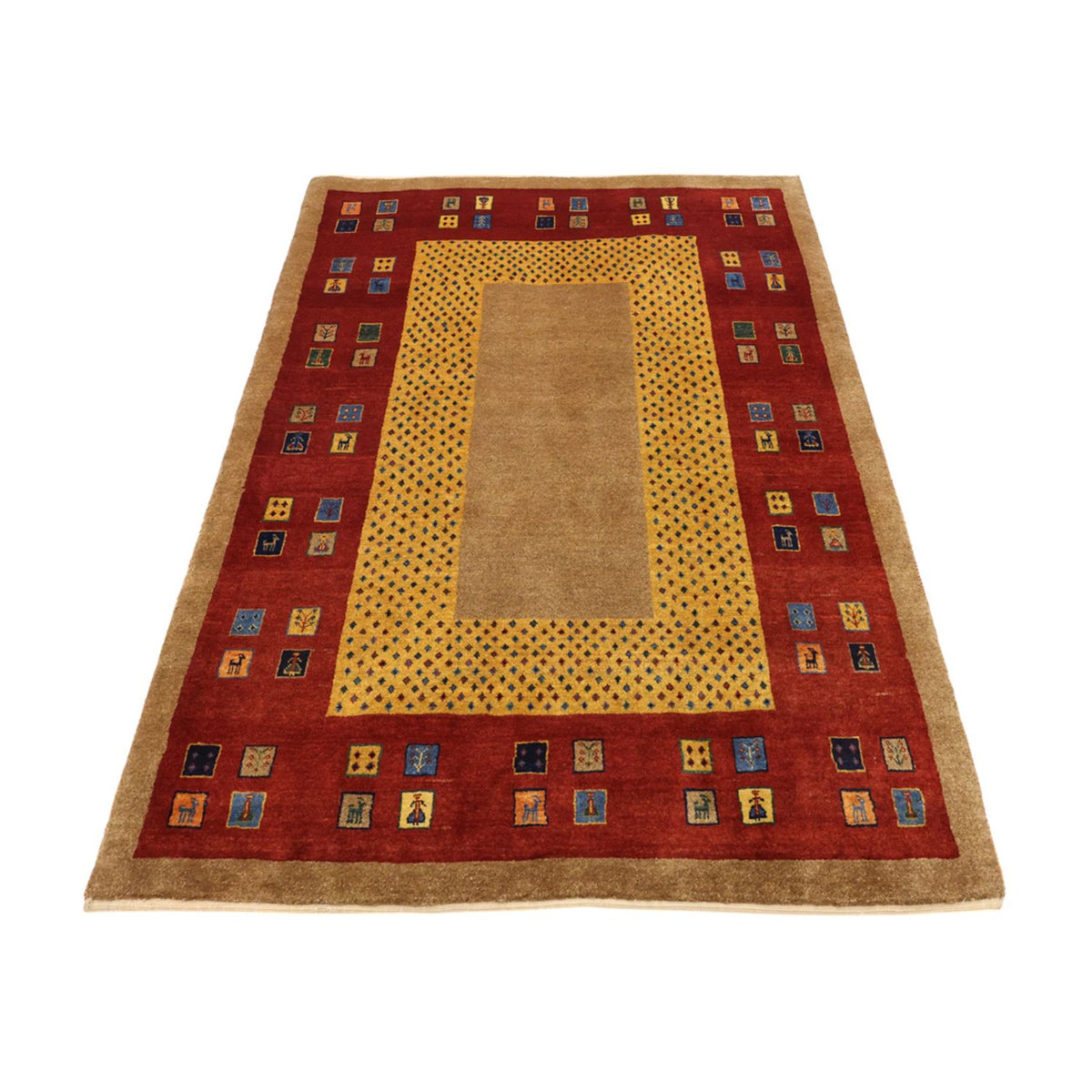 Tapis Gabbeh - Loribaft Persan - 158 x 108 cm - multicolore