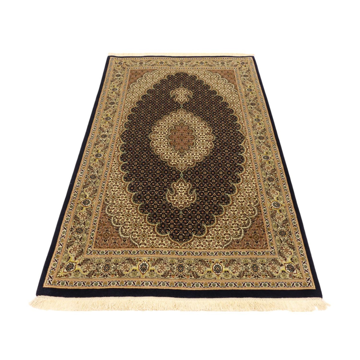 Tapis persan - Tabriz - Royal - Chaîne de soie - 160 x 98 cm - beige foncé