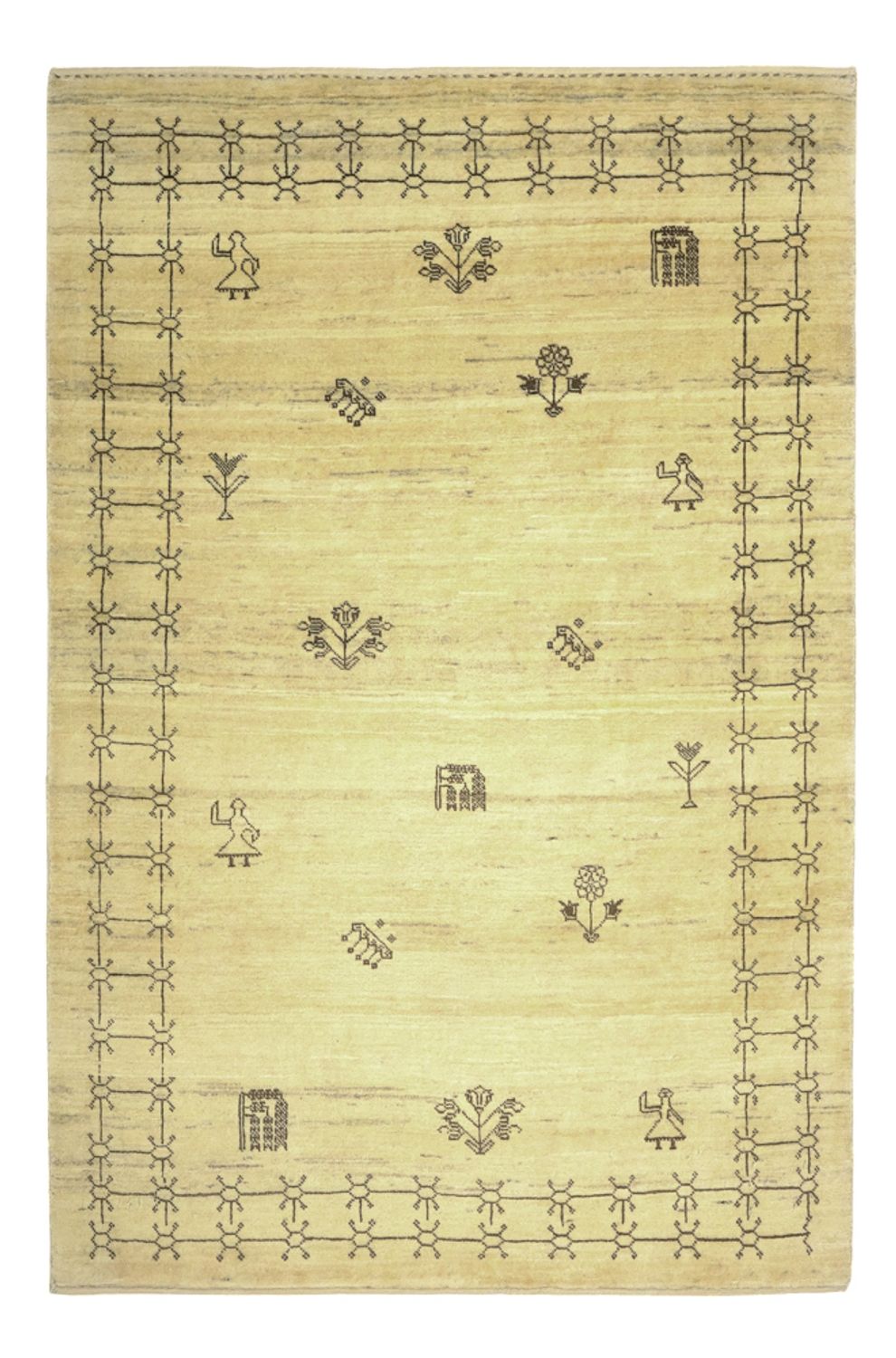 Tapis Gabbeh - Persan Kashkuli - 150 x 101 cm - beige