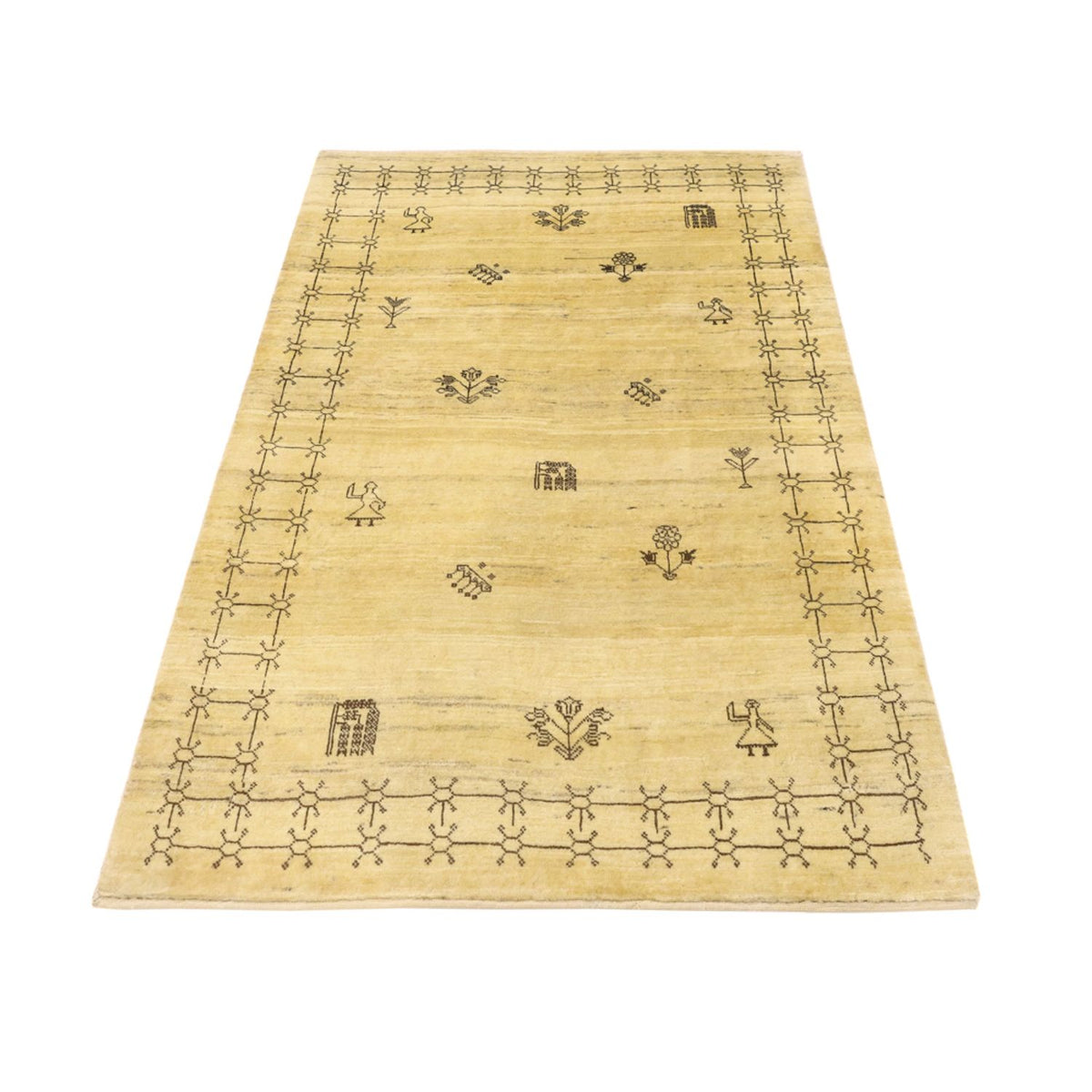 Tapis Gabbeh - Persan Kashkuli - 150 x 101 cm - beige