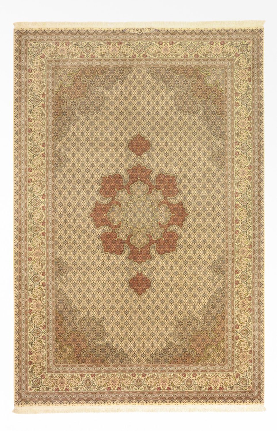 Tapis persan - Tabriz - 300 x 201 cm - beige clair