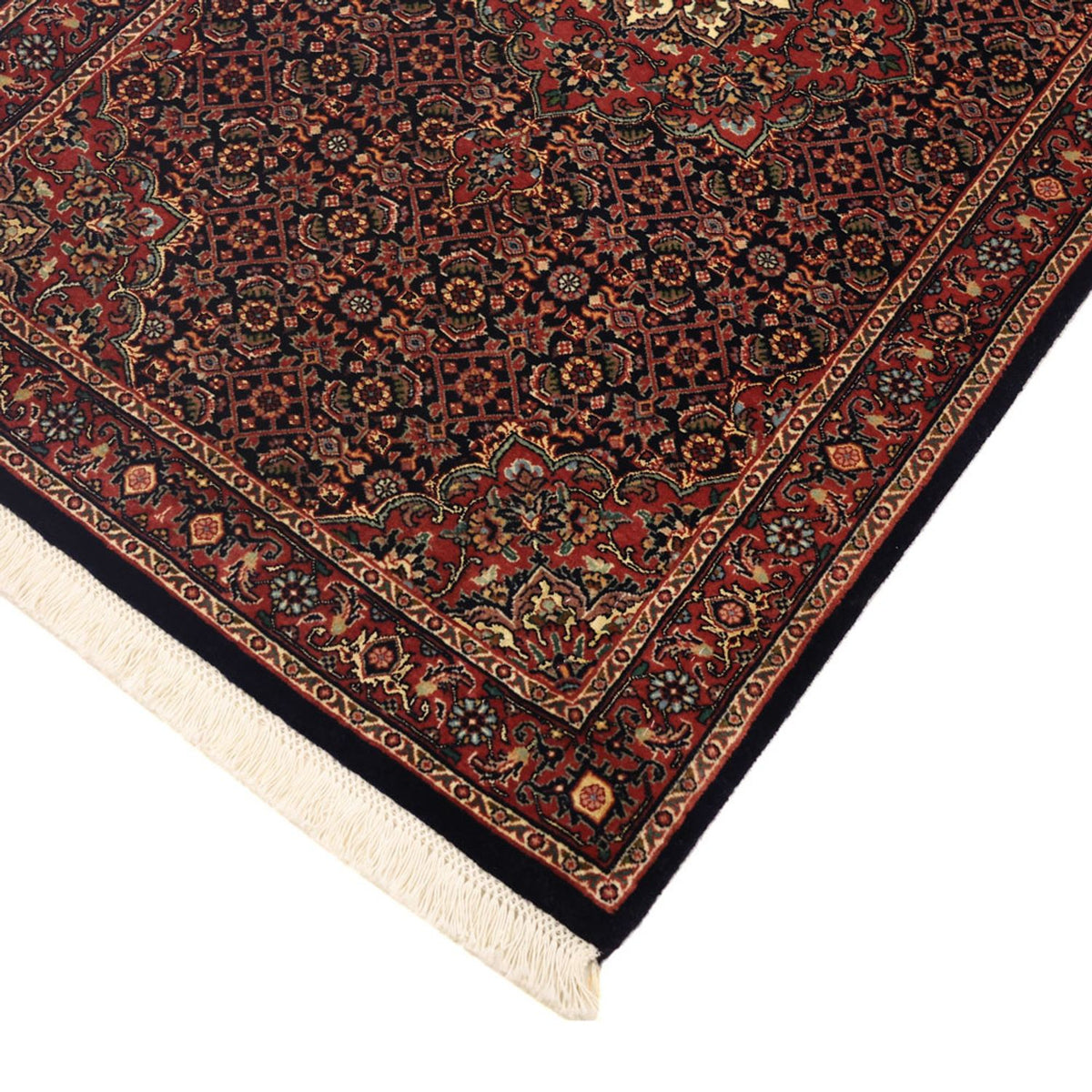 Tapis persan - Bidjar - 131 x 79 cm - rouge foncé