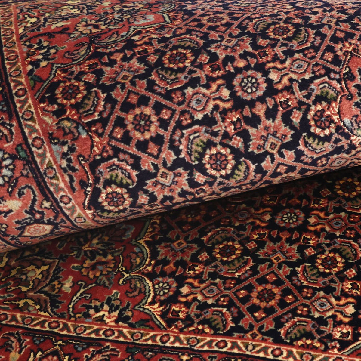 Tapis persan - Bidjar - 131 x 79 cm - rouge foncé