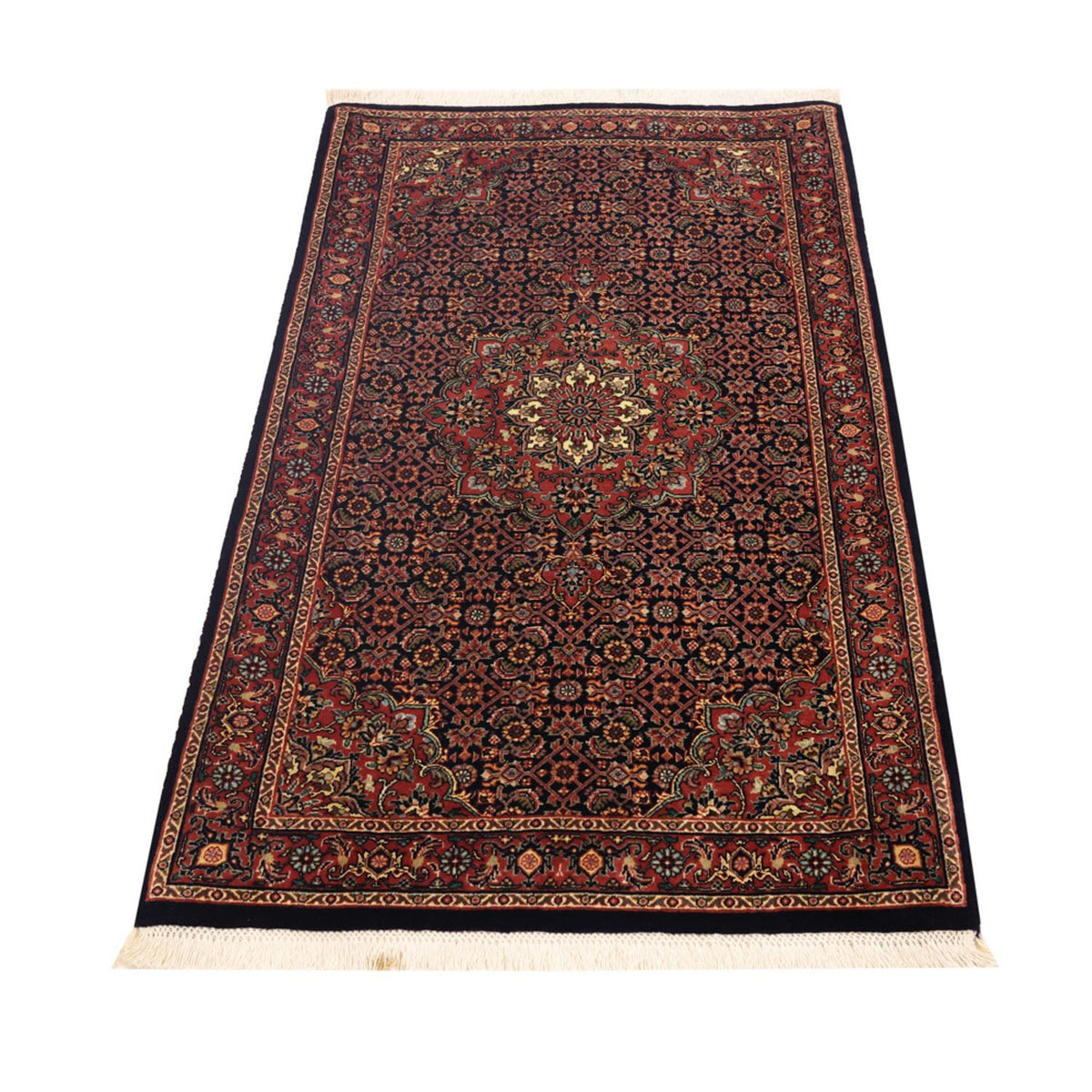 Tapis persan - Bidjar - 131 x 79 cm - rouge foncé