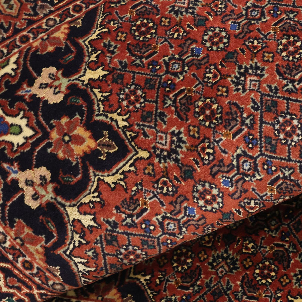 Tapis persan - Bidjar - 139 x 68 cm - rouge foncé