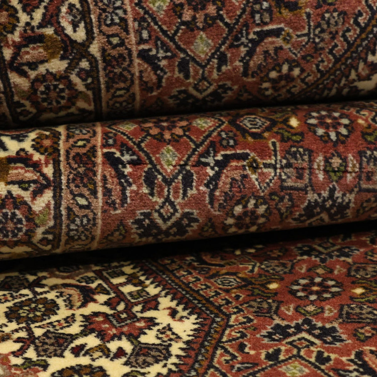 Tapis de couloir Tapis persan - Bidjar - 297 x 82 cm - terracotta