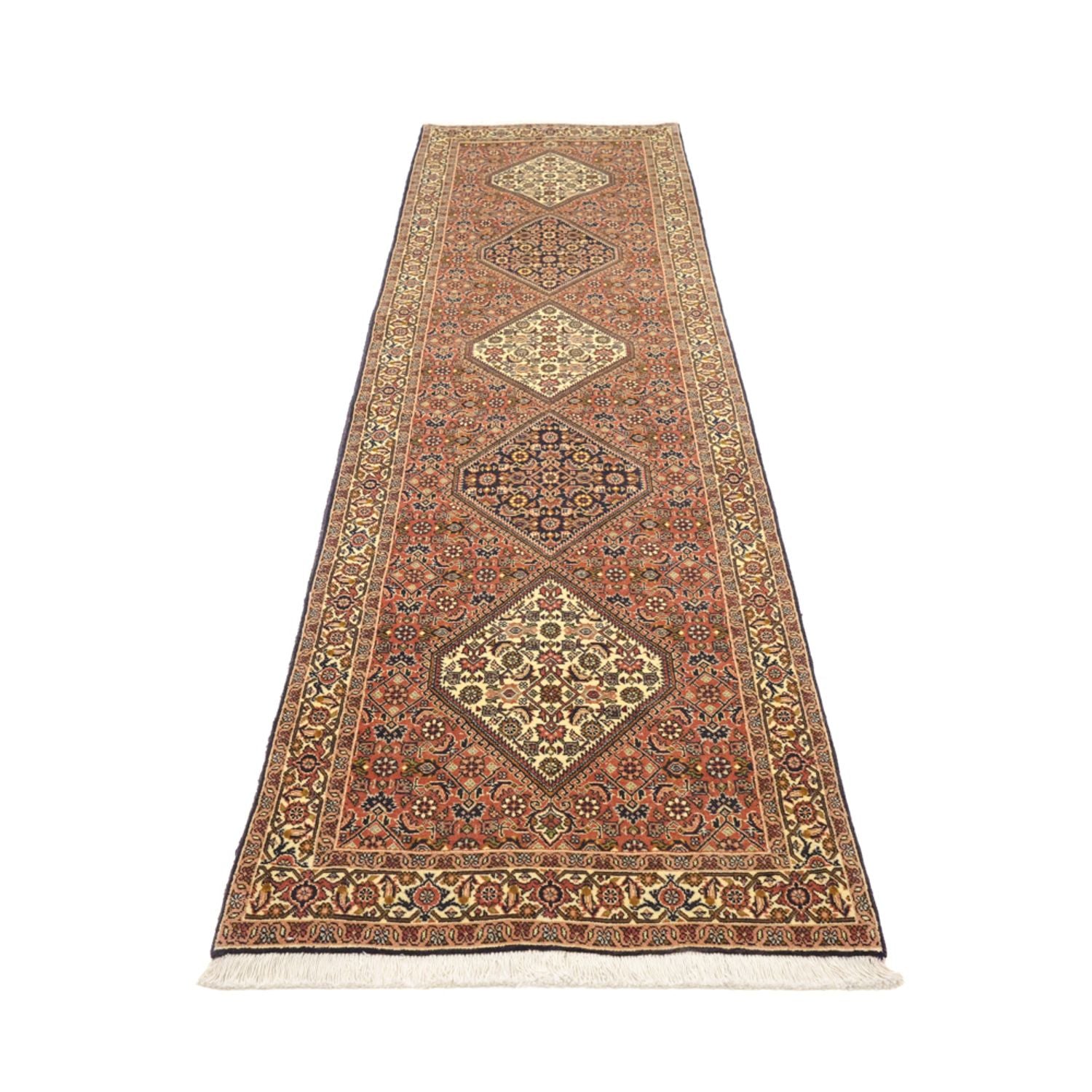 Tapis de couloir Tapis persan - Bidjar - 297 x 82 cm - terracotta