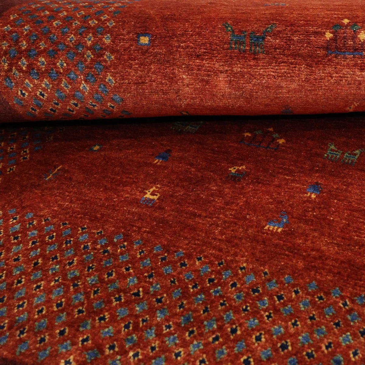 Tapis Gabbeh - Persan Kashkuli - 157 x 104 cm - rouge