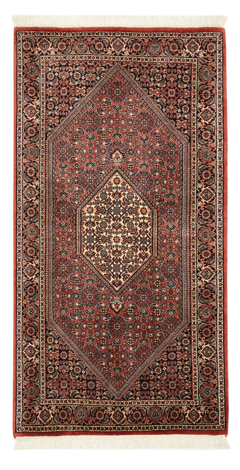 Tapis persan - Bidjar - 136 x 70 cm - rouge foncé