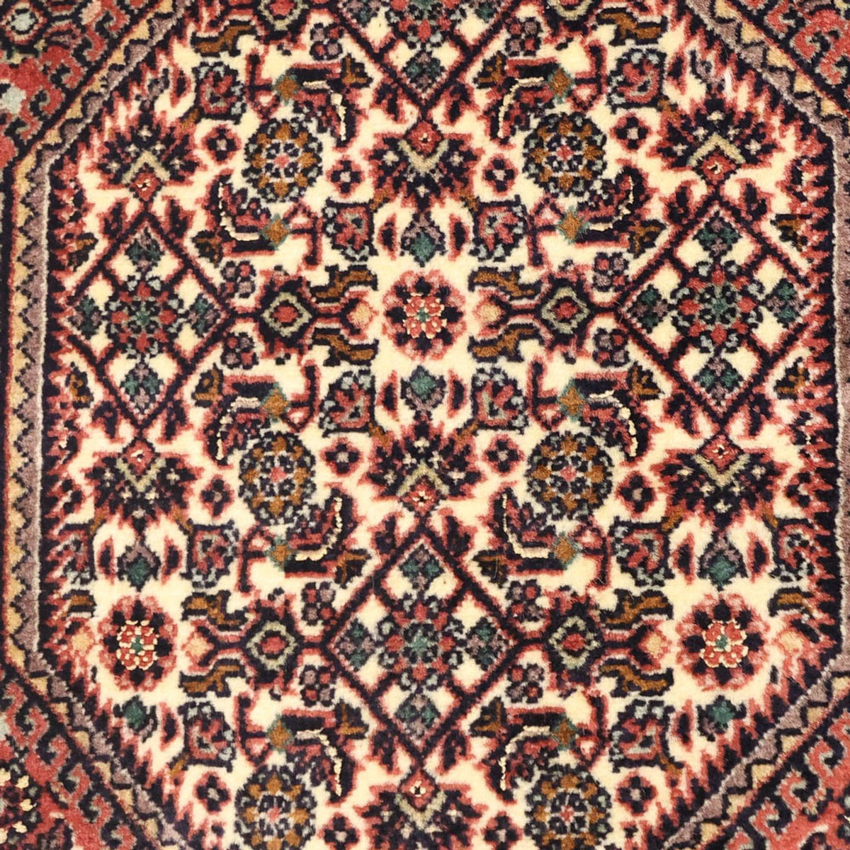 Tapis persan - Bidjar - 136 x 70 cm - rouge foncé