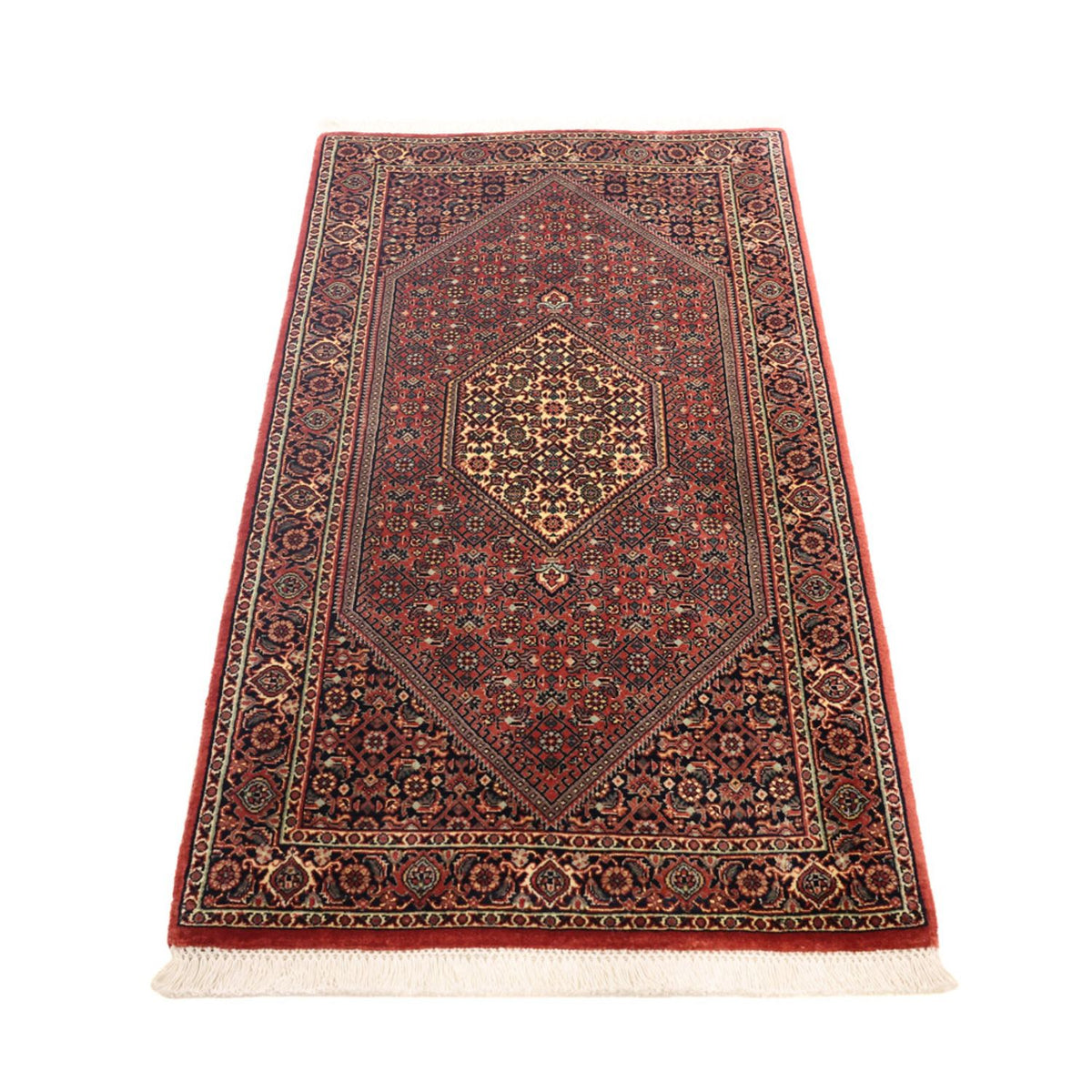Tapis persan - Bidjar - 136 x 70 cm - rouge foncé