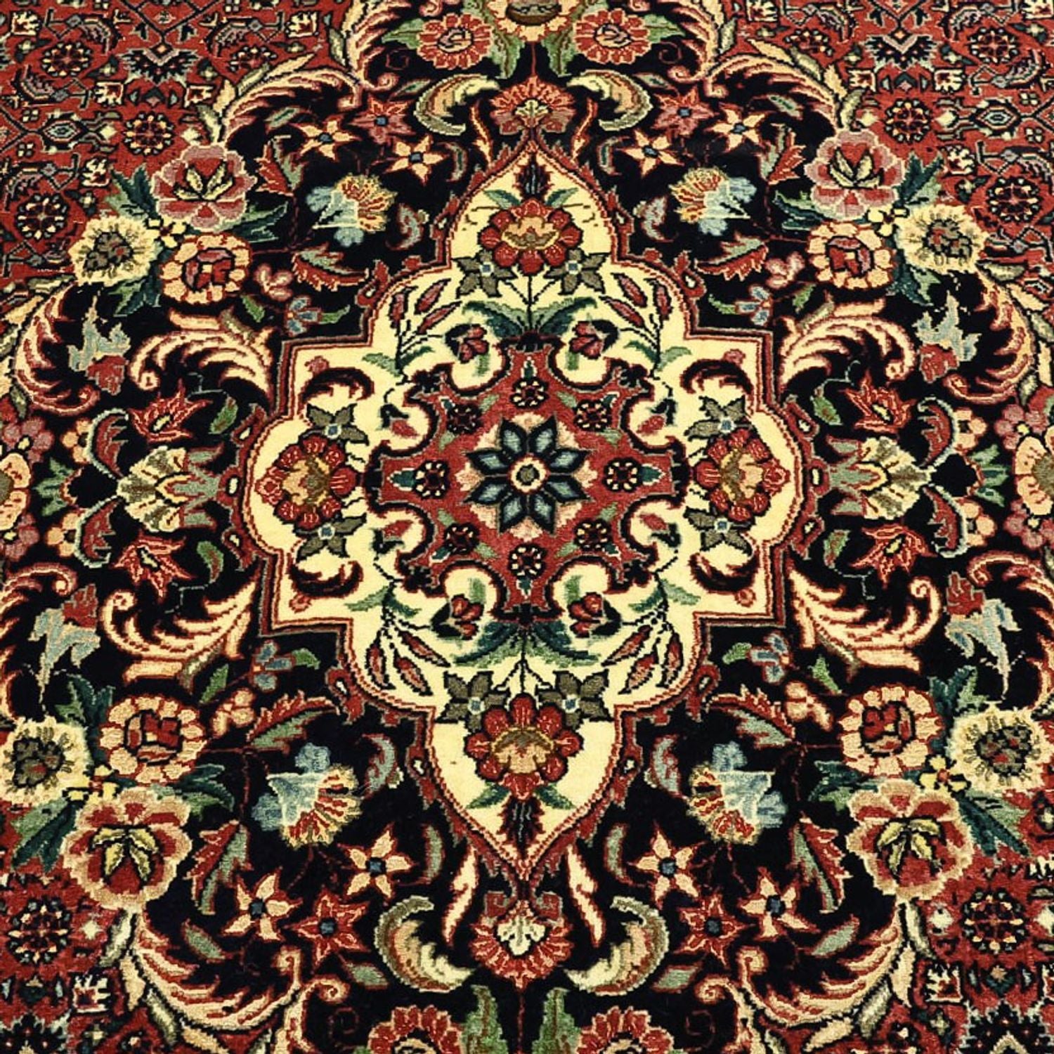 Tapis persan - Bidjar - Royal - 194 x 153 cm - rouge foncé