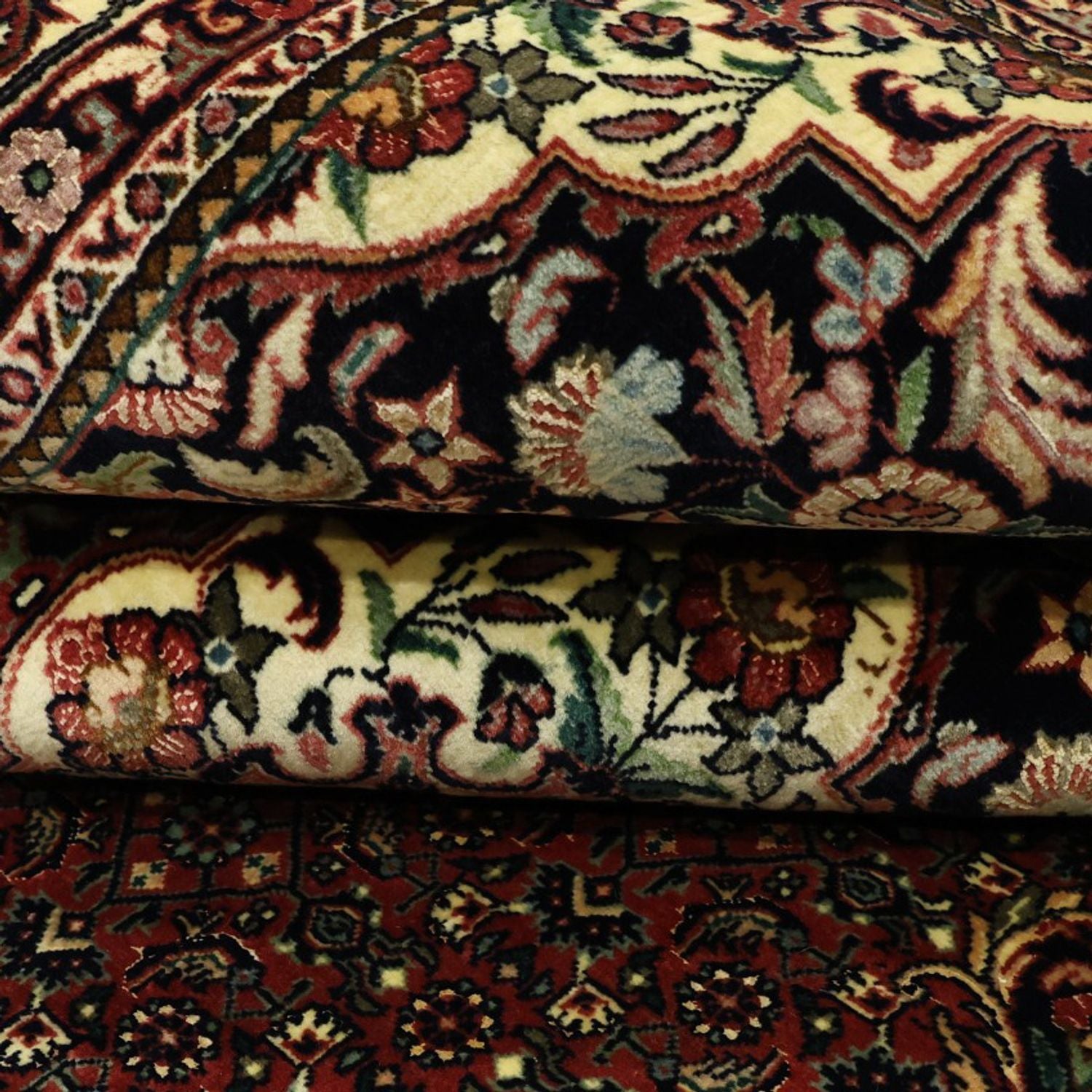 Tapis persan - Bidjar - Royal - 194 x 153 cm - rouge foncé