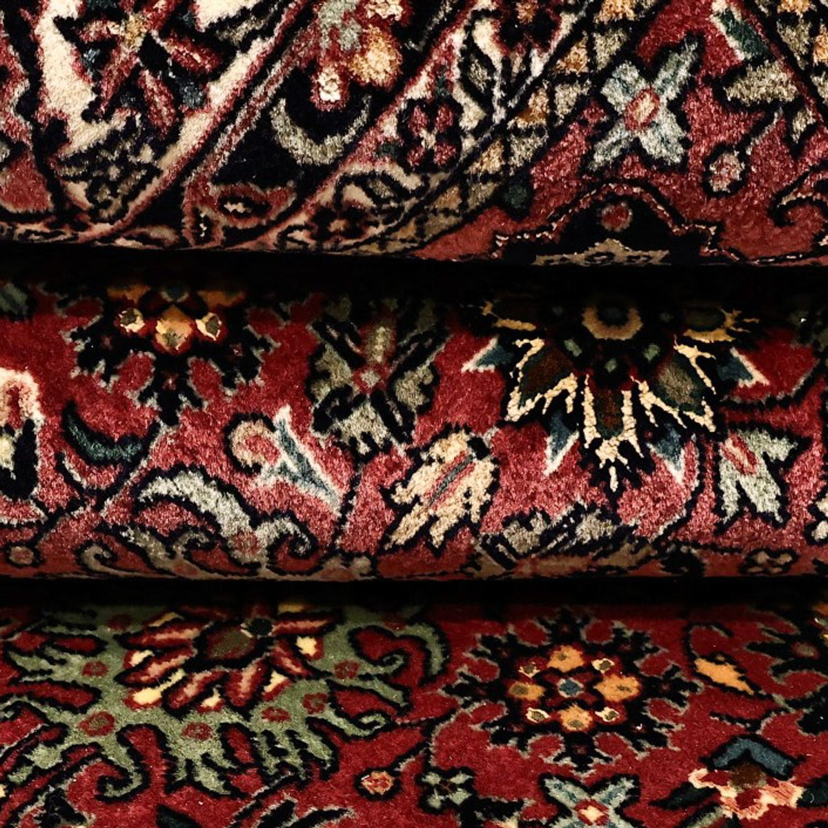 Tapis persan - Bidjar - Royal - 163 x 153 cm - rouge foncé