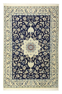 Tapis persan - Nain - Royal - 157 x 106 cm - bleu foncé
