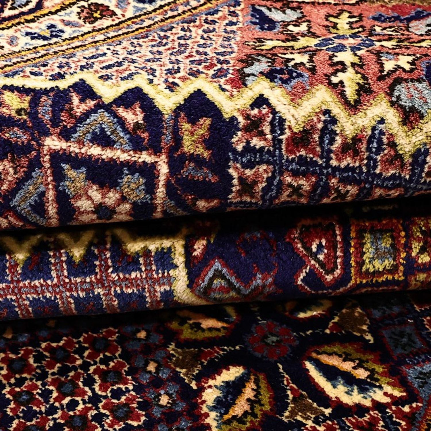 Tapis persan - Keshan - 211 x 143 cm - bleu foncé
