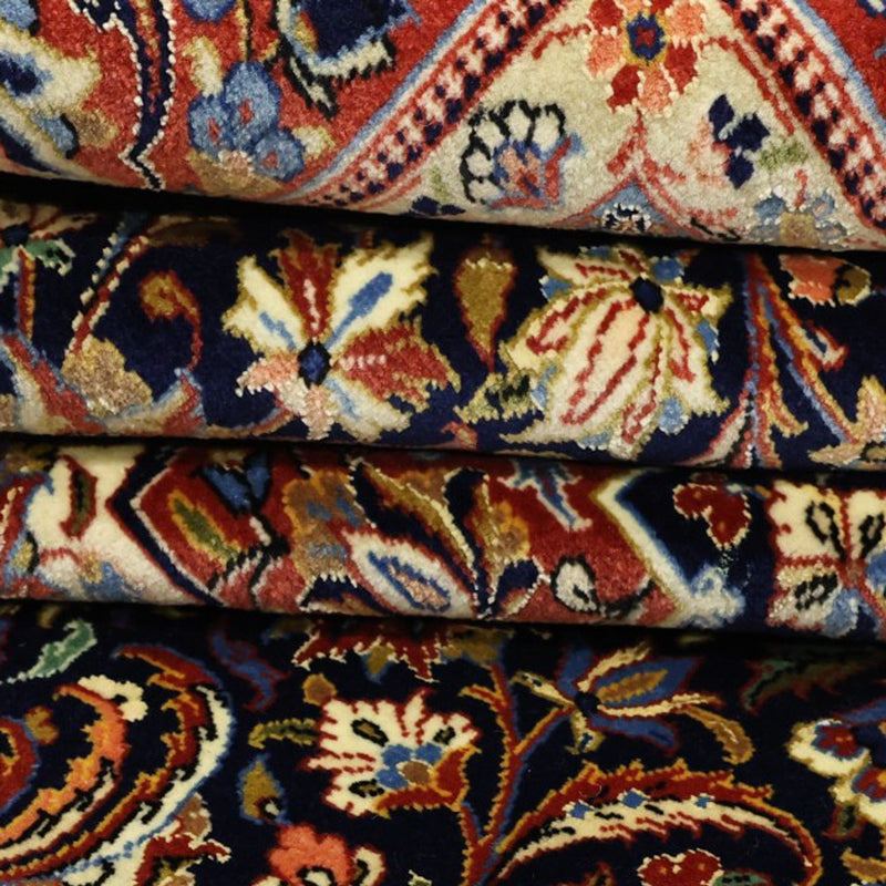 Tapis persan - Keshan - 203 x 132 cm - bleu foncé