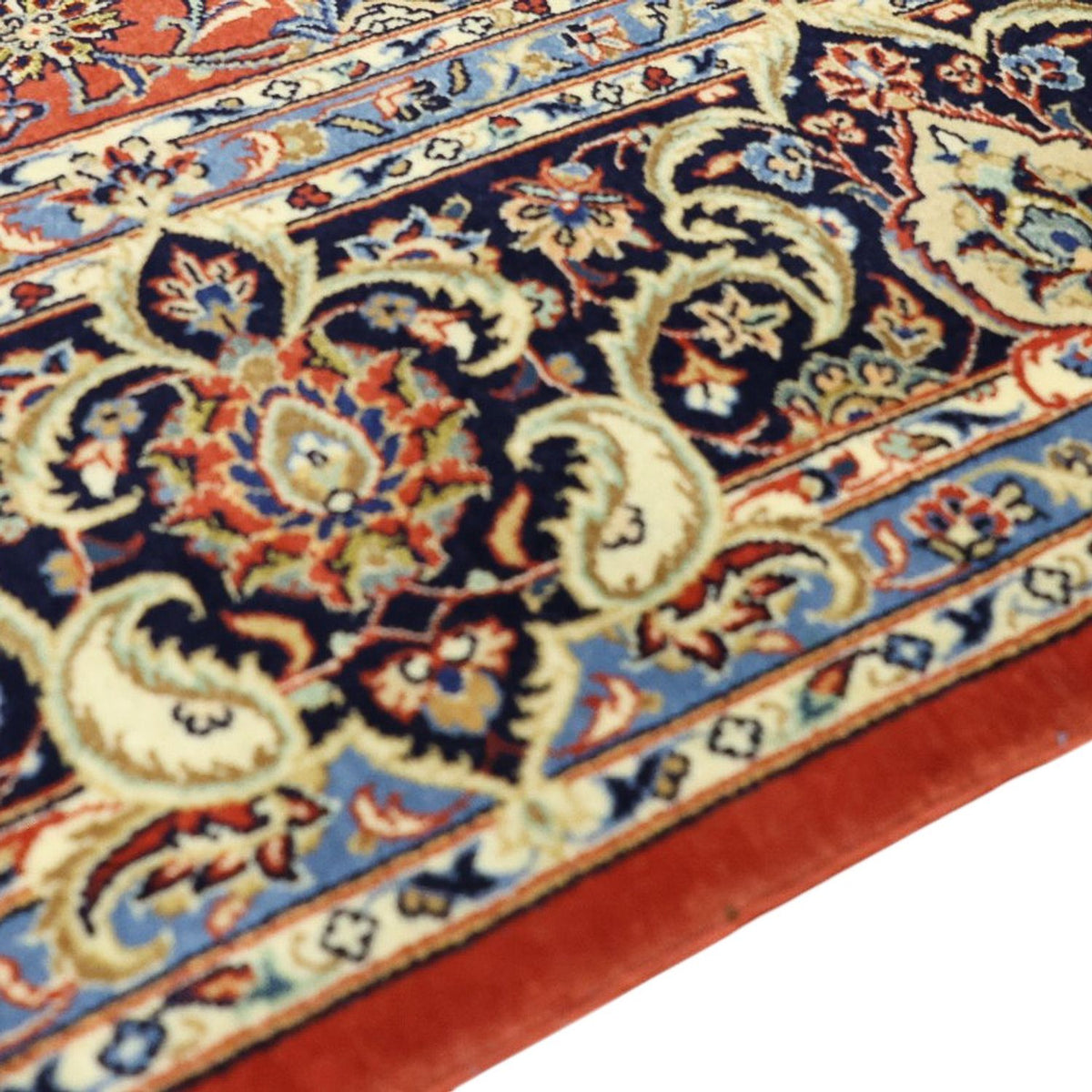 Tapis persan - Ghom - Royal - Chaîne de soie - 220 x 141 cm - rouge