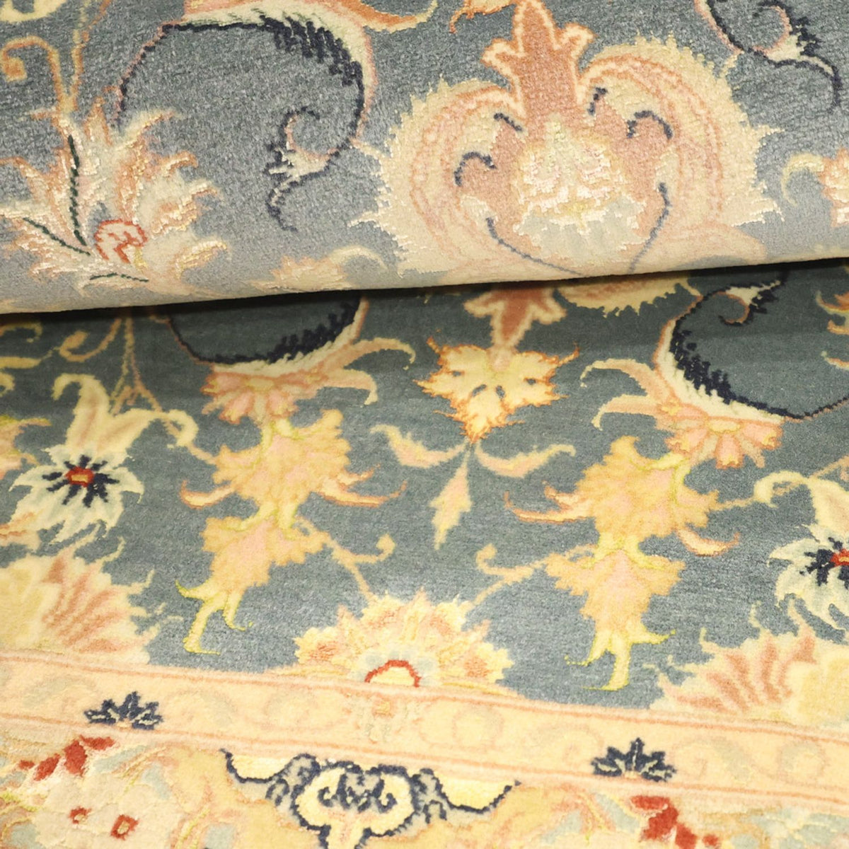 Tapis persan - Tabriz - 119 x 81 cm - bleu clair