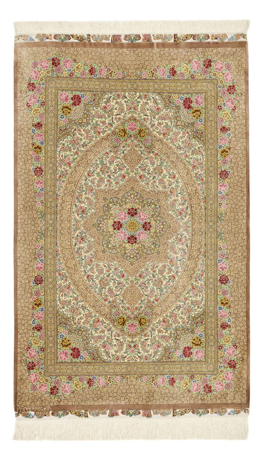 Tapis persan - Ghom - Royal - 165 x 101 cm - beige clair