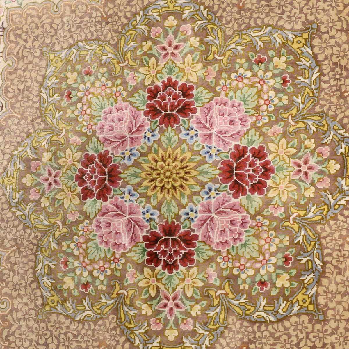 Tapis persan - Ghom - Royal - 165 x 101 cm - beige clair