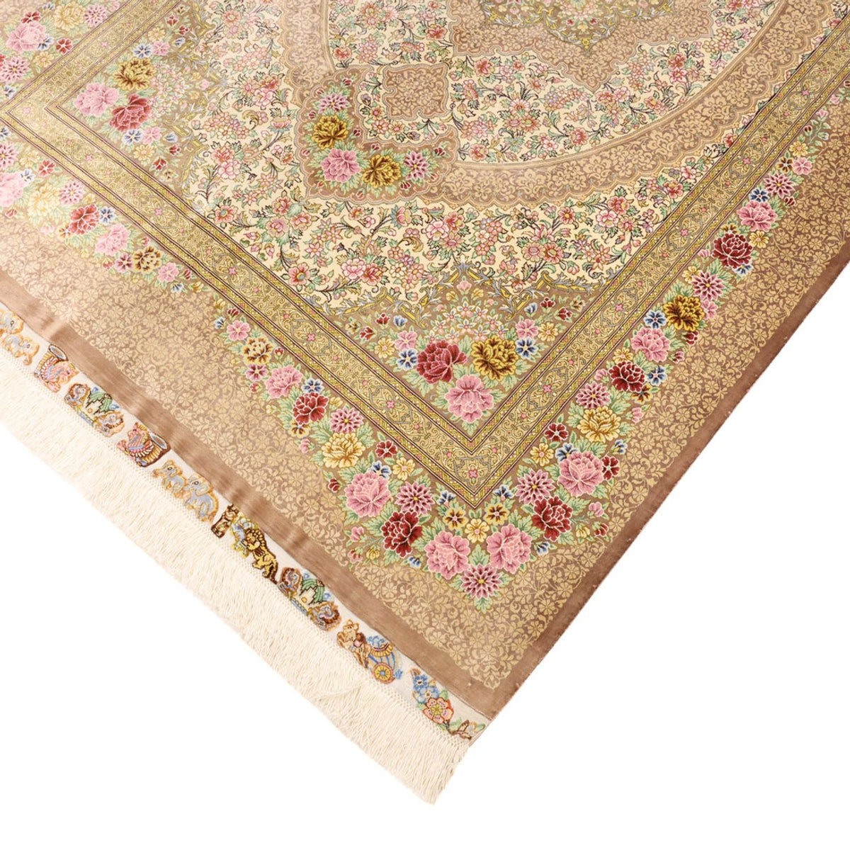 Tapis persan - Ghom - Royal - 165 x 101 cm - beige clair