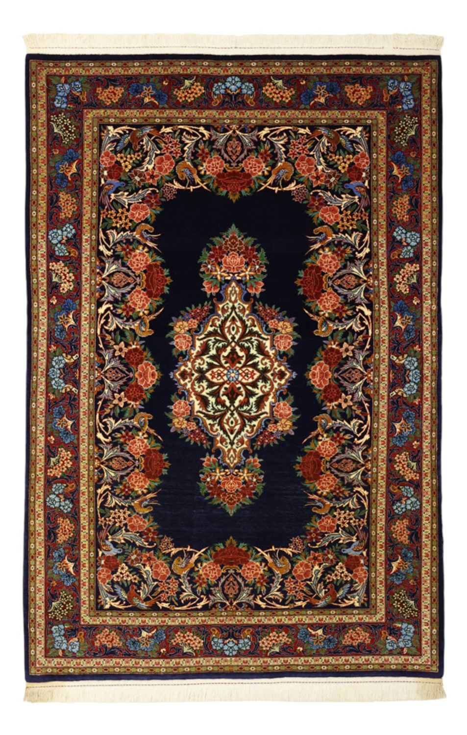 Tapis persan - Classique - 159 x 105 cm - bleu foncé