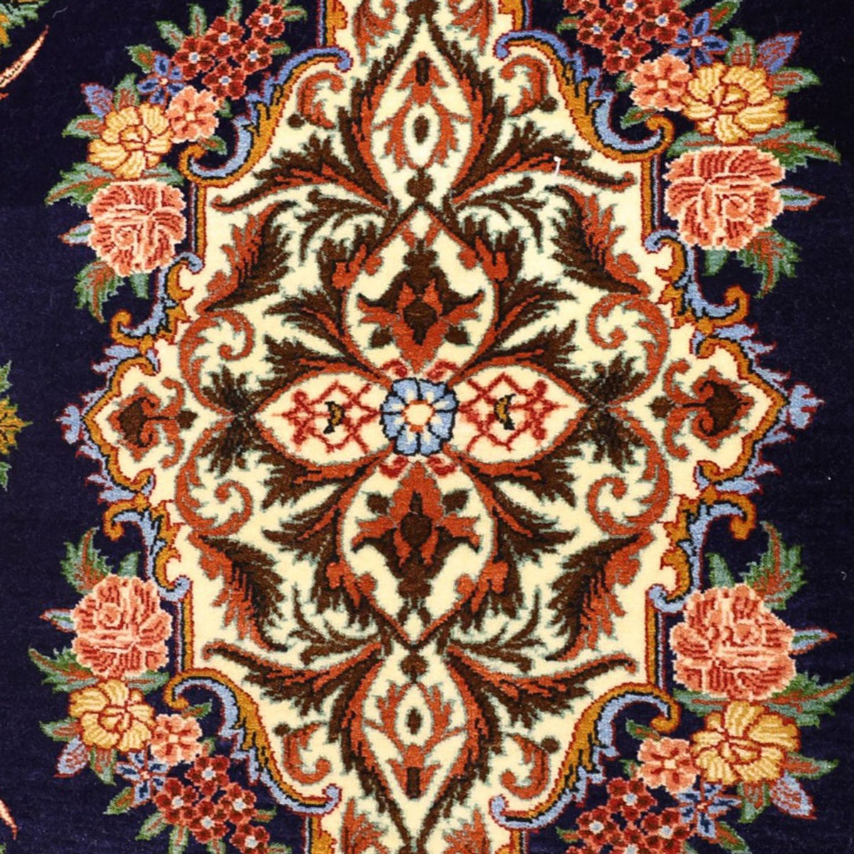 Tapis persan - Classique - 159 x 105 cm - bleu foncé