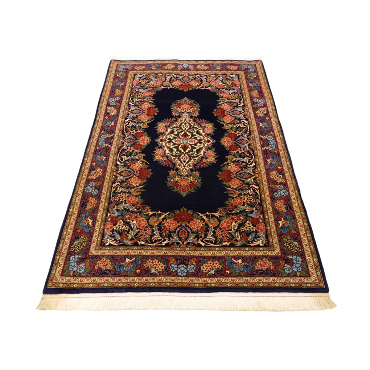 Tapis persan - Classique - 159 x 105 cm - bleu foncé