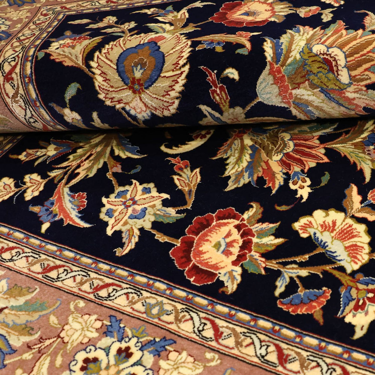 Tapis persan - Isfahan - Premium - 151 x 101 cm - bleu foncé