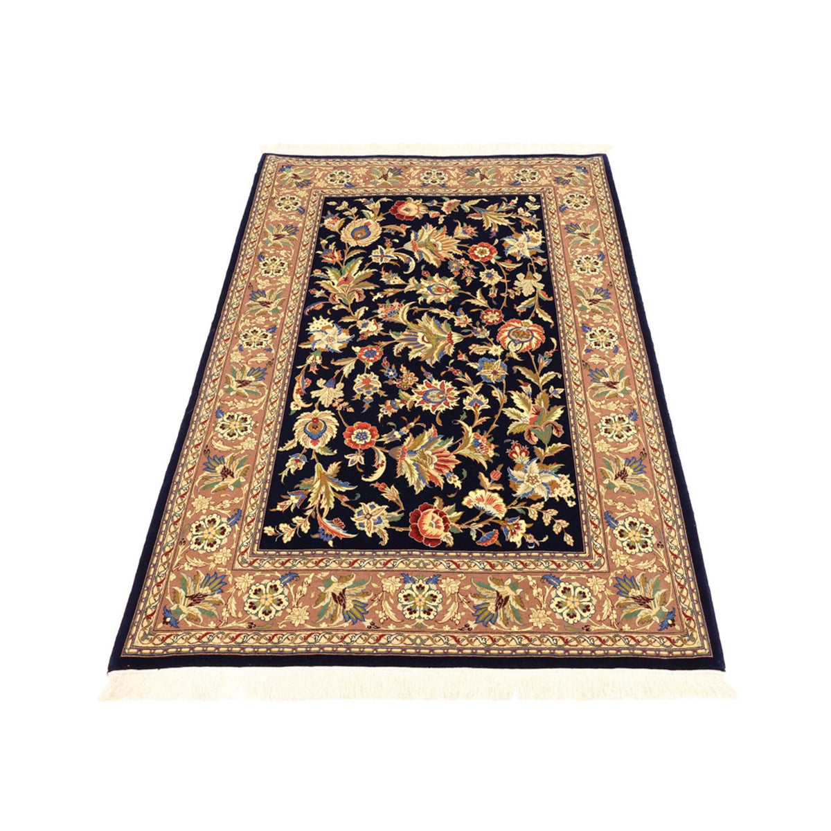 Tapis persan - Isfahan - Premium - 151 x 101 cm - bleu foncé