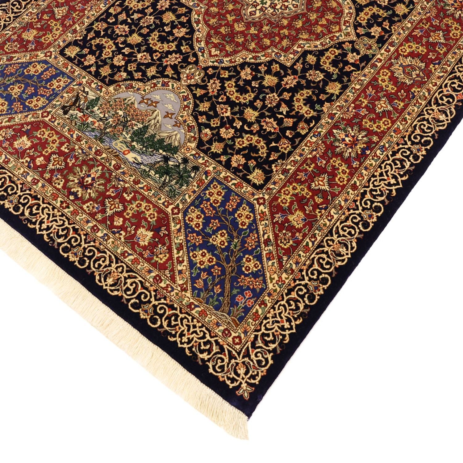 Perserteppich - Ghom - 154 x 100 cm - dunkelbeige