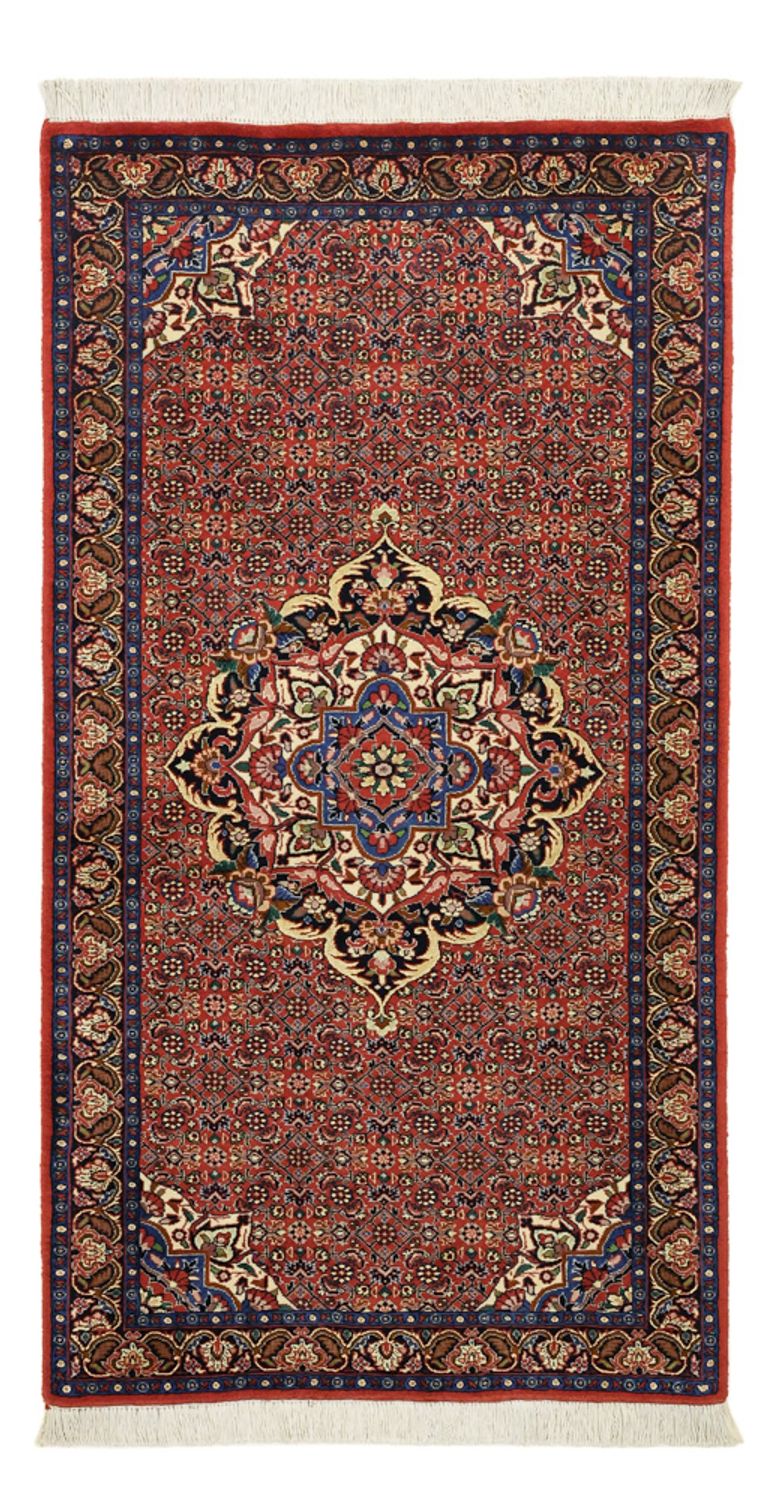 Tapis persan - Bidjar - 136 x 71 cm - rouge foncé
