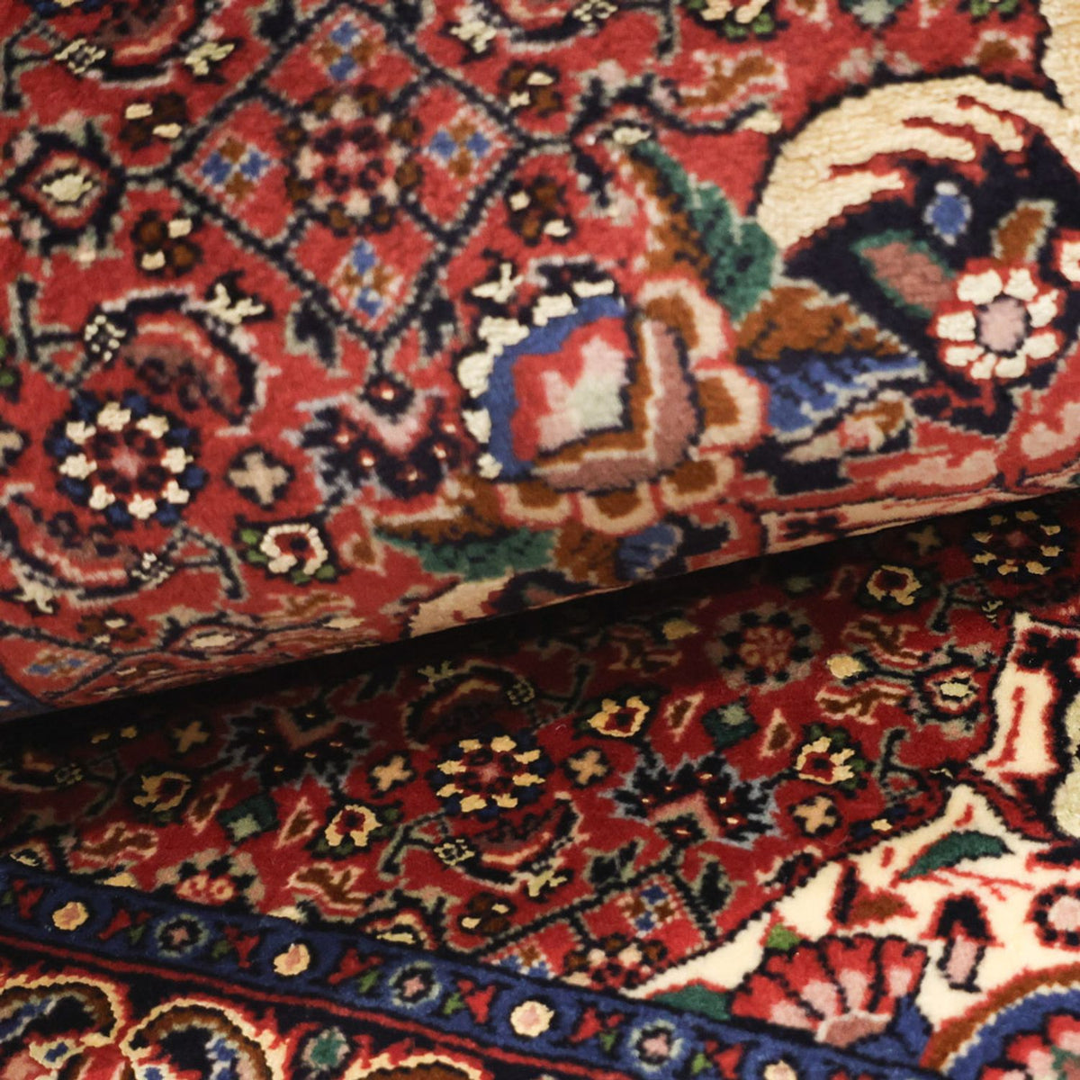 Tapis persan - Bidjar - 136 x 71 cm - rouge foncé