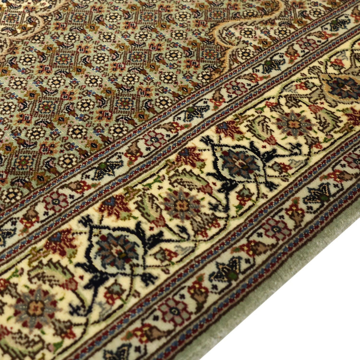 Tapis persan - Tabriz - Royal - 151 x 100 cm - vert olive