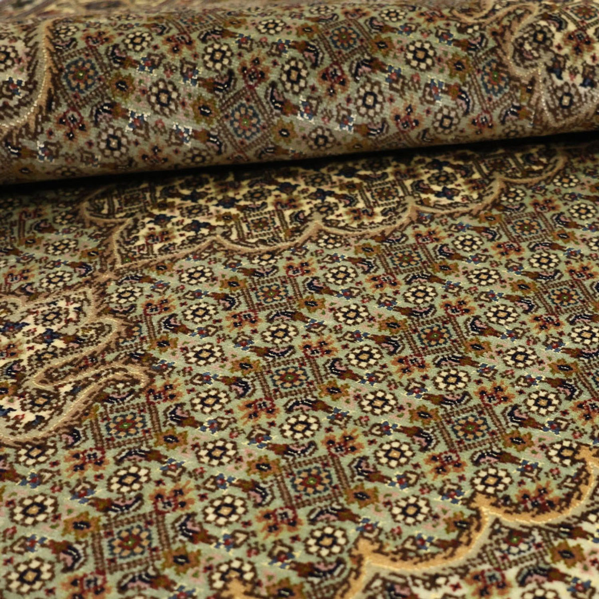 Tapis persan - Tabriz - Royal - 151 x 100 cm - vert olive