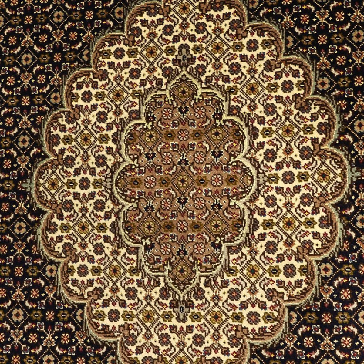 Tapis persan - Tabriz - Royal - Chaîne de soie - 159 x 98 cm - beige foncé