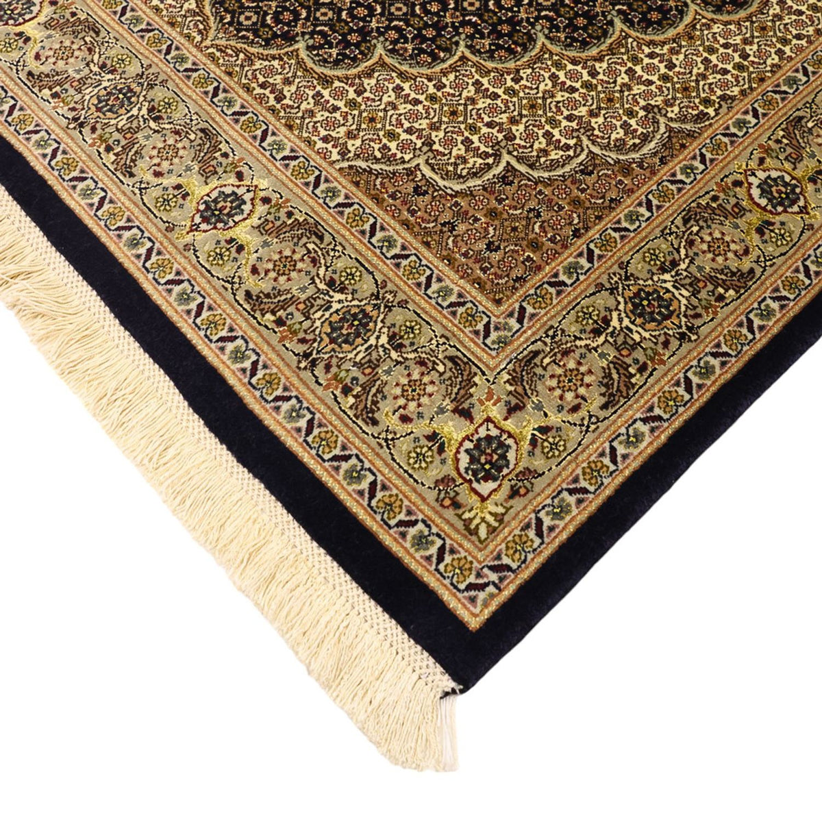 Tapis persan - Tabriz - Royal - Chaîne de soie - 159 x 98 cm - beige foncé