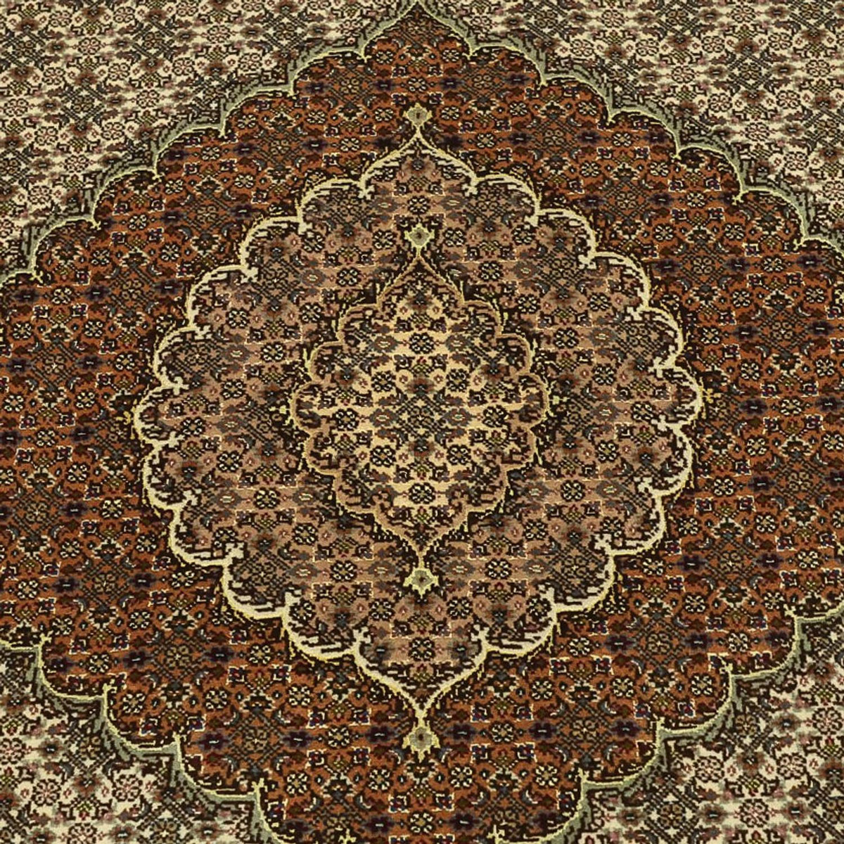 Tapis persan - Tabriz - Royal - Royal - 197 x 154 cm - beige foncé