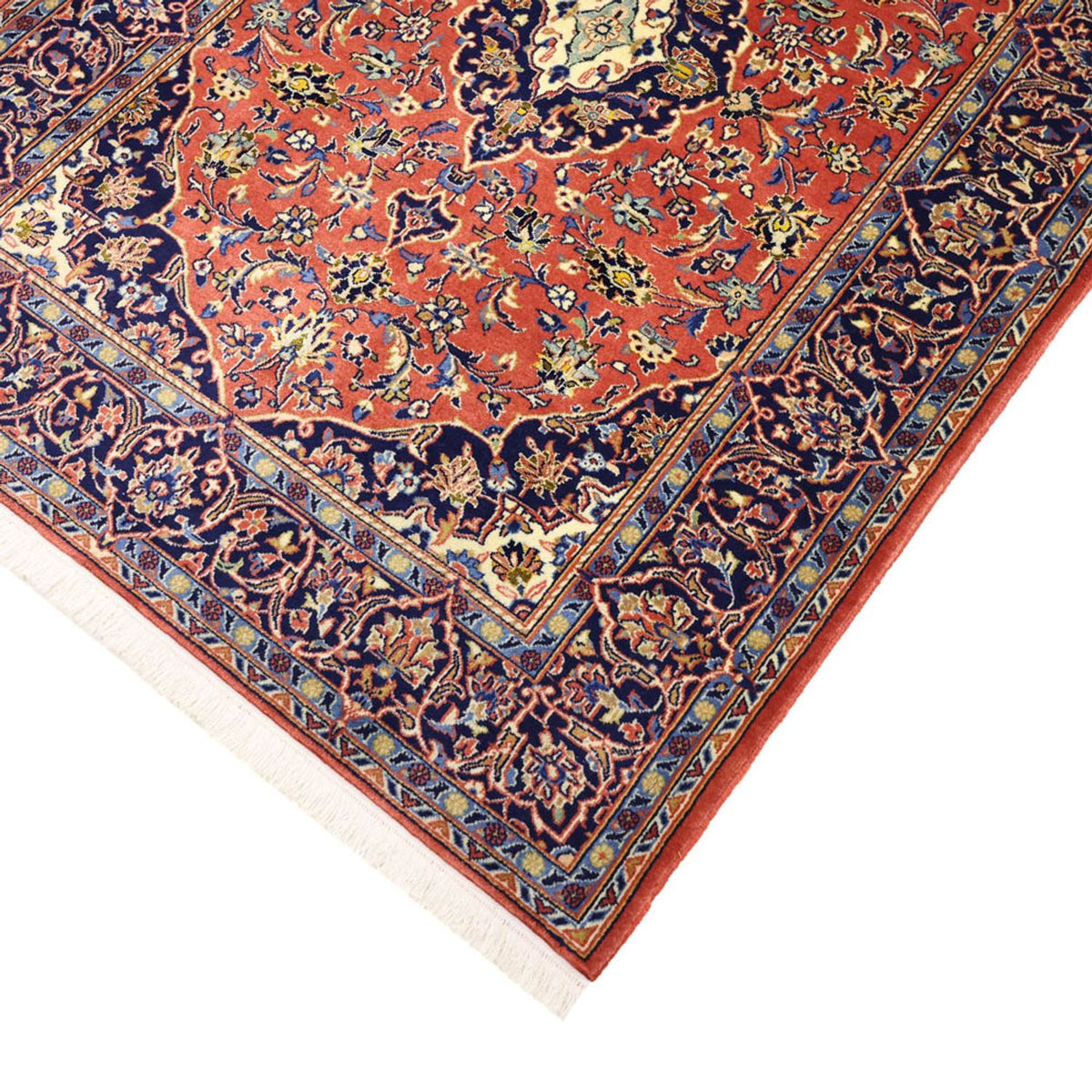 Tapis persan - Keshan - 160 x 112 cm - rouge clair