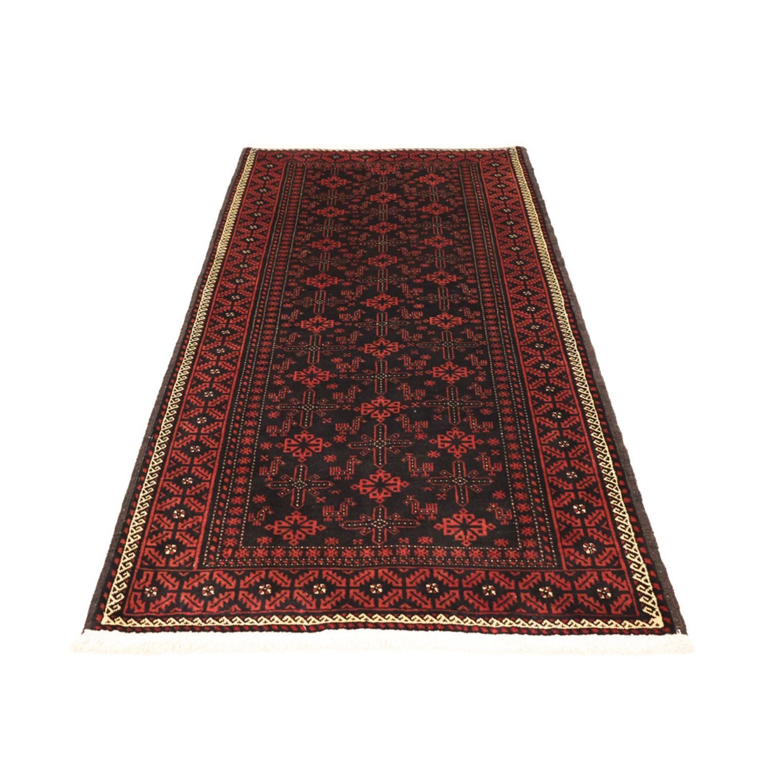 Tapis de couloir Tapis Belutsch - 204 x 102 cm - rouge foncé