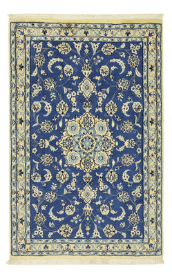 Tapis persan - Nain - Royal - 140 x 86 cm - bleu foncé
